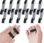 Finger Splint, 12PCS Finger Buddy Straps, Adjustable Buddy tape for Broken Toe, Sprained Fingers Support, Finger Support, Arthritis Finger Splint Rings, Black