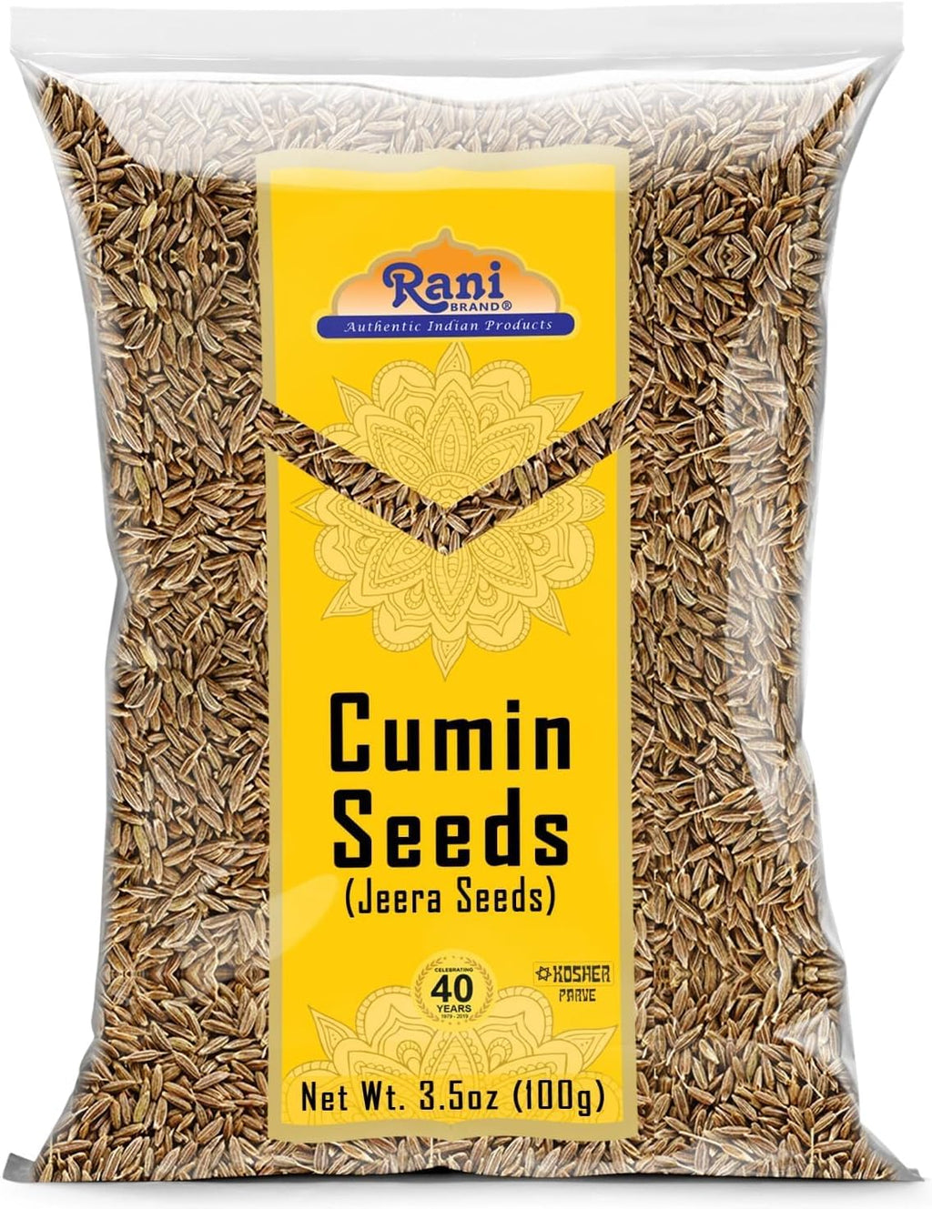 Rani Cumin Seeds Whole (Jeera) Spice 3.5oz (100g) ~ All Natural | Gluten Friendly | NON-GMO | Kosher | Vegan | Indian Origin