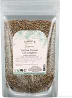 Starwest Botanicals Organic Yarrow Flowers - Dried Loose Leaf Herb for Tea, Cut & Sifted, Certified Kosher, Non-GMO - 4 oz Bag