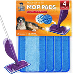 DR DAPPER Reusable Wet Jet Pads Compatible with Swiffer WetJet Mop, 4 Pack Wet Jet Refills, Reusable Wet Pads, Microfiber Mop Pad Refills for Floor Mopping and Cleaning, Wet & Dry Use Refills, Blue