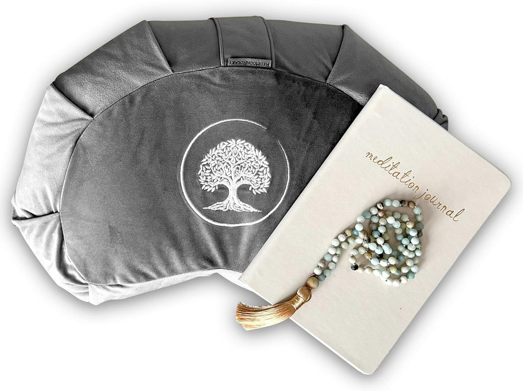 Meditation Cushion - Premium Yoga Buckwheat Bolster - Gifts for Women - Self Care Gift - Anxiety Relief Items - Meditation Floor Pillow - Meditation Kit