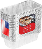 Stock Your Home Aluminum Pans Mini Loaf Pans (50 Pack) 1 Lb Aluminum Foil Tin Pans, Small Loaf Pans – 1 Pound Disposable Baking Pans Perfect for Baking Cakes, Bread Loaves - 6 x 3.5 x 2