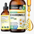 BIO KRAUTER® Chamomile Extract - Liquid Drops Pure Vegan Chamomile Supplement 670 mg per Serving 4 Fl.Oz 56-Day Supply - Used for Calm & Relax - Alcohol & Sugar Free - Natural Calm & Sleep Support