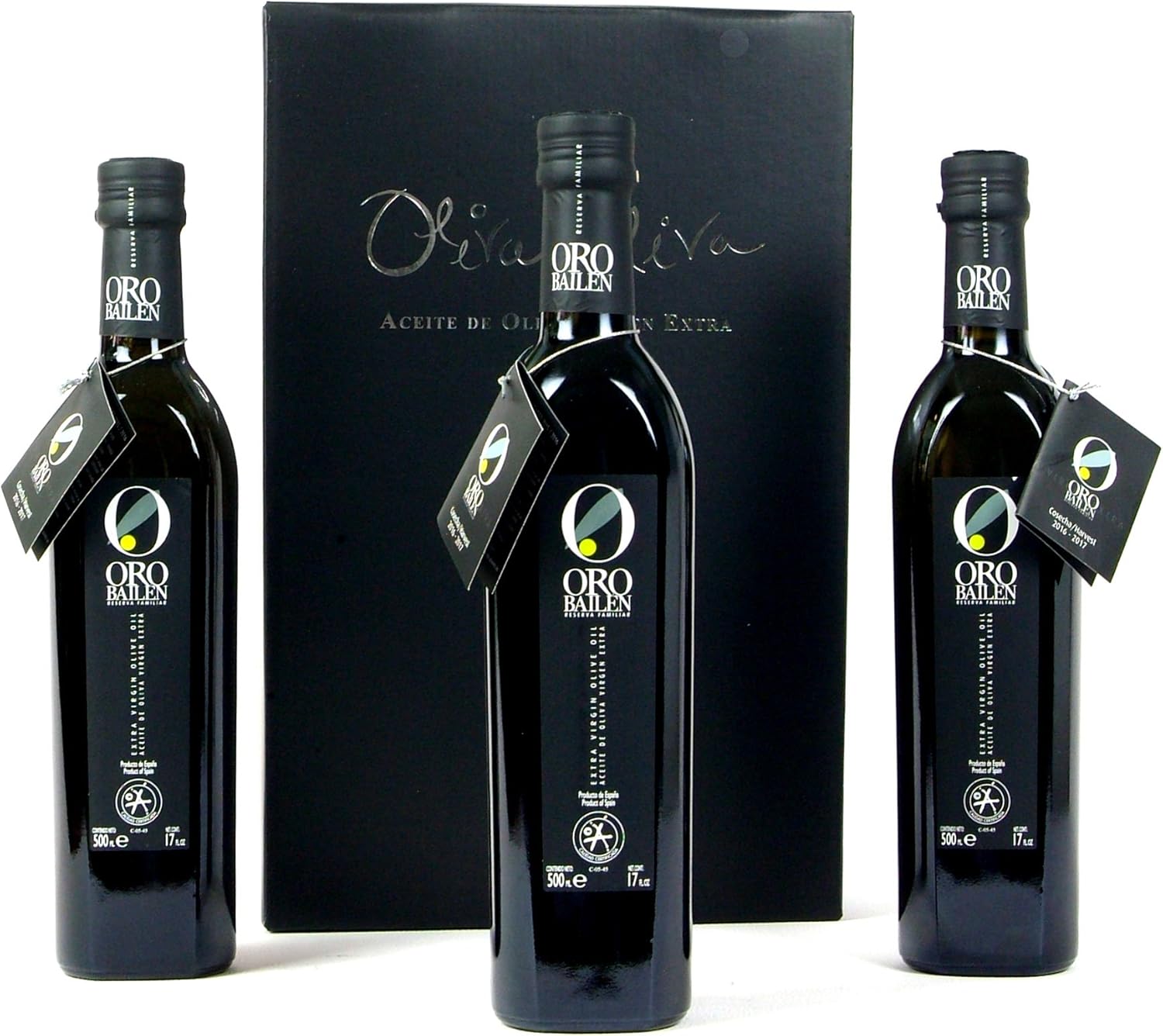 3 bottles Oro Bailen Family Reserve - Extra Virgin Olive Oil, New Harvest, 17-Ounce / 500 ml
