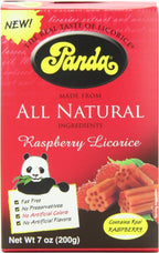 Panda All Natural Licorice Chews Raspberry, 7-Ounce Packages (Pack of 12)