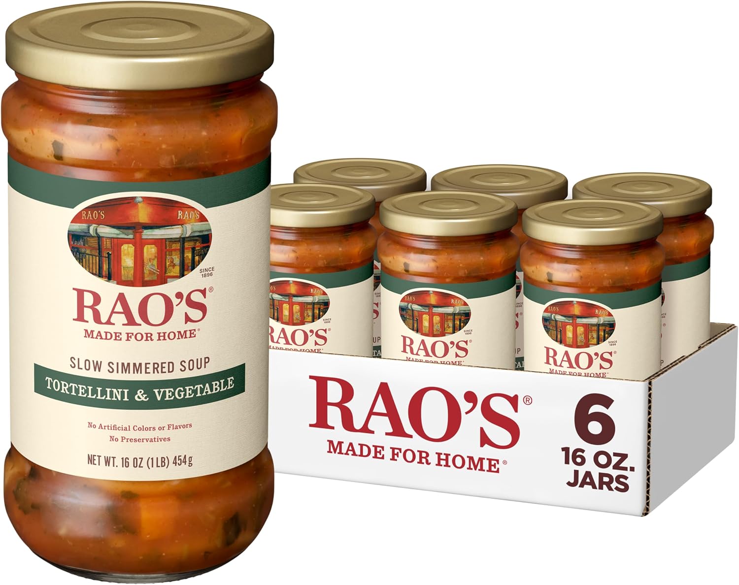 Rao’s Made For Home Tortellini & Vegetable Soup, 16 oz (Pack of 6)