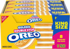 OREO Double Stuf Golden Sandwich Cookies, King Size, 12 Snack Packs (8 Cookies Per Pack)