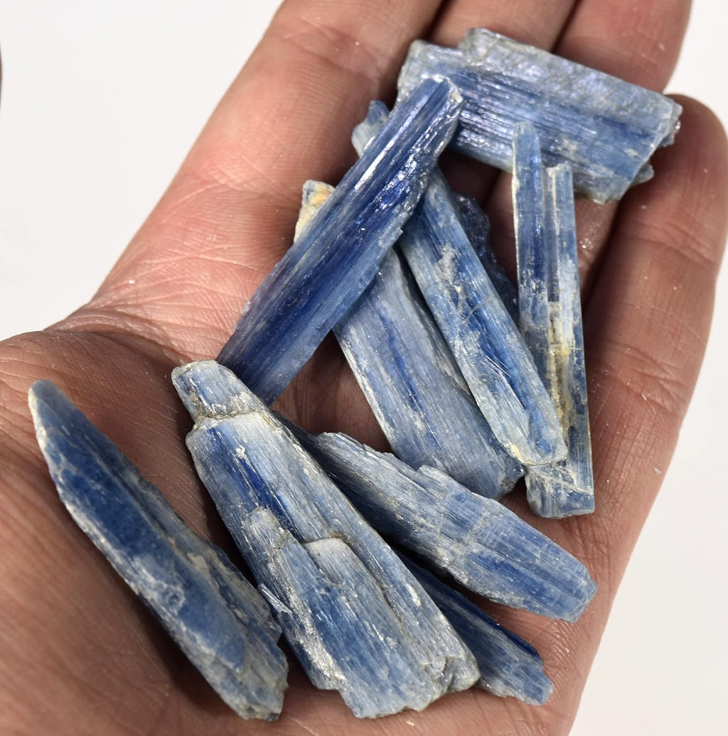 HQRP 1PC Blue Kyanite Blade Slice Natural Sparkling Roughly Gemstone Crystal Mineral Collectilble Rough Specimen Slab - Brazil