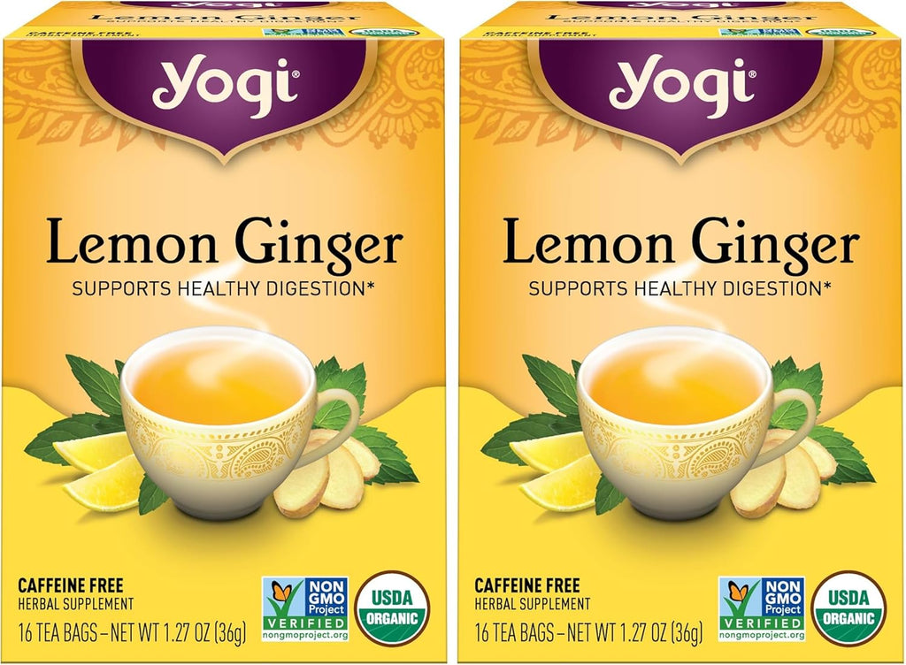 Yogi Tea Lemon Ginger Tea Bags, 16 ct (Pack of 2)