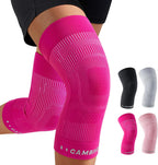 CAMBIVO Knee Brace for Women and Men (2 Pack), Ultra-Thin Lightweight Knee Compression Sleeve (Hot Pink, Large)