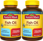 Nature Made Fish Oil Omega 3 Supplements, 1000 mg Softgels, Omega 3 Fish Oil for Healthy Heart Support, 45 Day Supply, 90 Softgels (Pack of 2)
