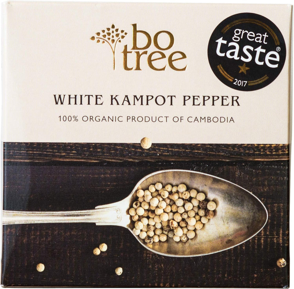 Organic Kampot Pepper, White Peppercorns
