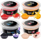 Popping Boba Pearls Kit with Mango Lychee Blueberry Strawberry Boba Flavors (4 x 17oz) | Boba Tea Sago Pearls Kit | Boba Popping Pearls for Bubble Tea Jelly 4 Flavors