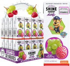 Shine Water x Paw Patrol Grape Raspberry Kids Juice Boxes with Vitamin D | No Added Sugar | Naturally Flavored Drinks for Kids | Vegan, Gluten Free, Zero Calorie Hydration | 32 Pack