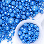Blue Pearl Sprinkles for Cake Decorating, 6 Sizes Mix 4.6 oz Edible Pearl Sugar Sprinkles for Baking Cupcake Cookies