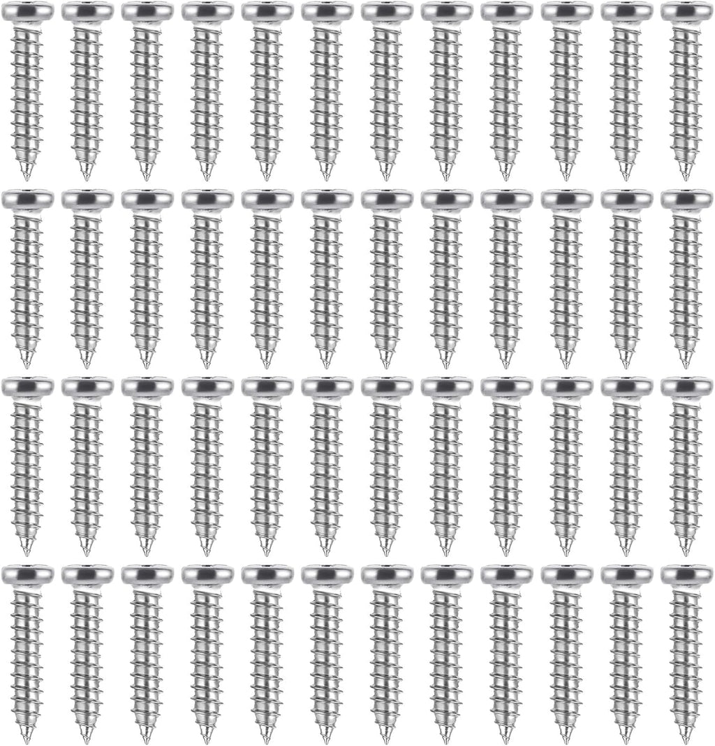 Guitar Tuner Screws, 50 Pack Stainless Steel Tuning Pegs Screw for Electric, Silver Tuning Key Screw, Acoustic Guitars, Bass Guitar Machine Heads Mounting Screws, 11 x 2 mm
