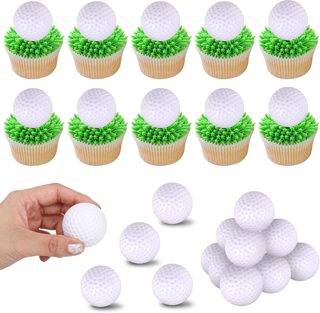 12 PCS Golf Cupcake Toppers Sports Mini Ball CupCake Picks Golf Party Decorations for Sports Players Theme Baby Shower Birthday Aniversary Party Cake Decoration Supplies