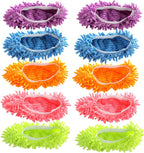 Acronde 5Pairs Multi Function Duster Mop Slippers Shoes Cover Chenille Fiber Washable Foot Socks Floor Cleaning Tools Shoe Cover for Bathroom, Office, Kitchen, House Polishing Cleaning