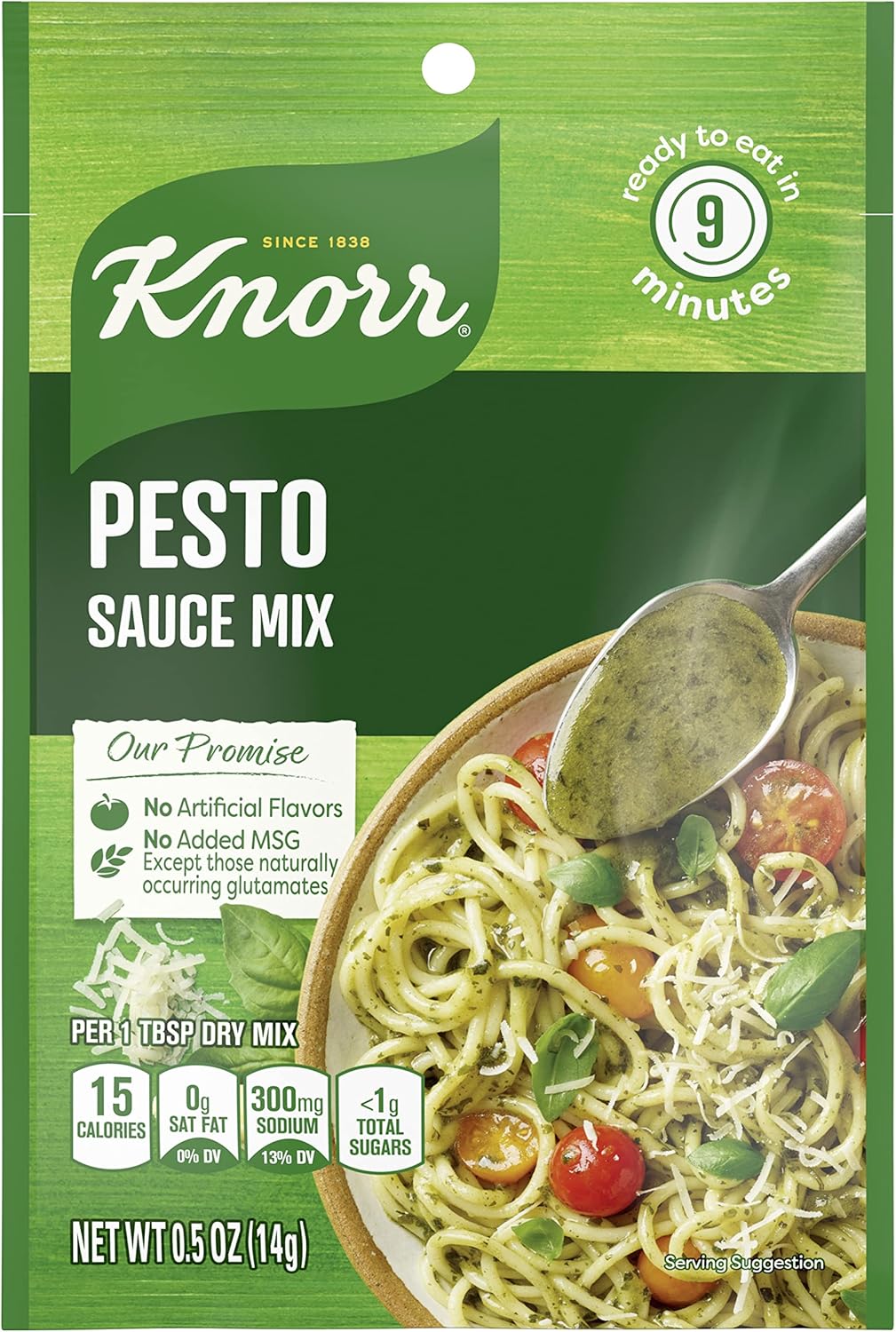 Knorr Sauce Mix Pesto Pasta Sauce For Simple Meals and Sides No Artificial Flavors, No Added MSG 0.5 oz (Pack of 6)