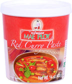 Mae Ploy Red Curry Paste, Authentic Thai Red Curry Paste For Thai Curries And Other Dishes, Aromatic Blend Of Herbs, Spices And Shrimp Paste, No MSG, Preservatives Or Artificial Coloring (14oz Tub)