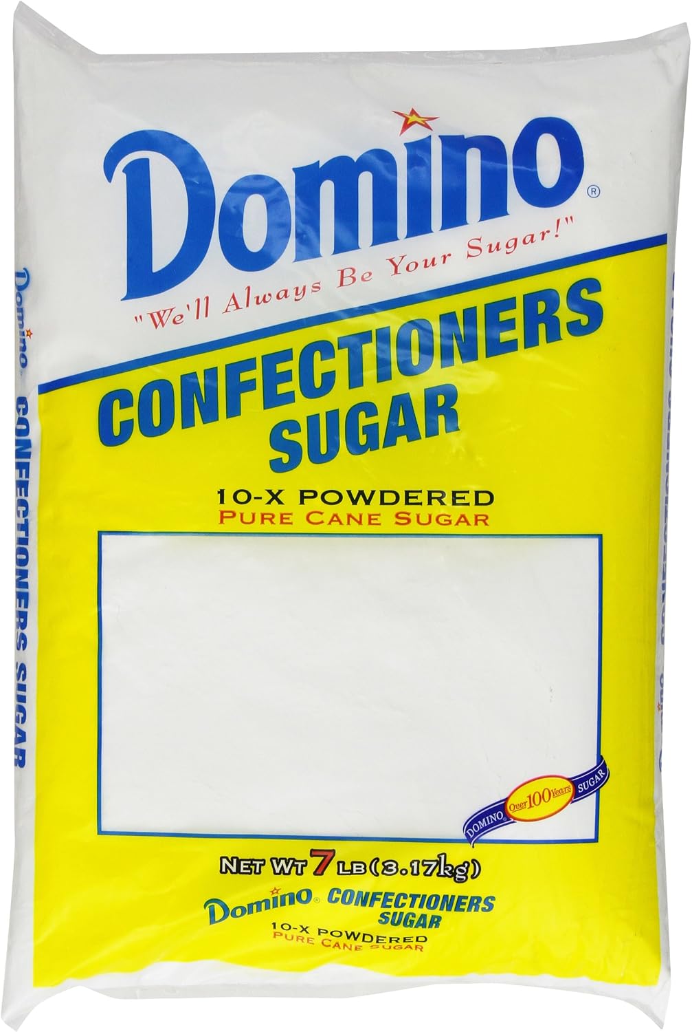 Domino Pure Cane Confectioners Sugar, 10-X Powdered Sugar, 7 Pound Bag