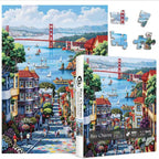 American Landscape Puzzle for Adults 1000 Pieces, Golden Gate Bridge Jigsaw Puzzles, Challenging San Francisco Bay Art Puzzle as Home Decor