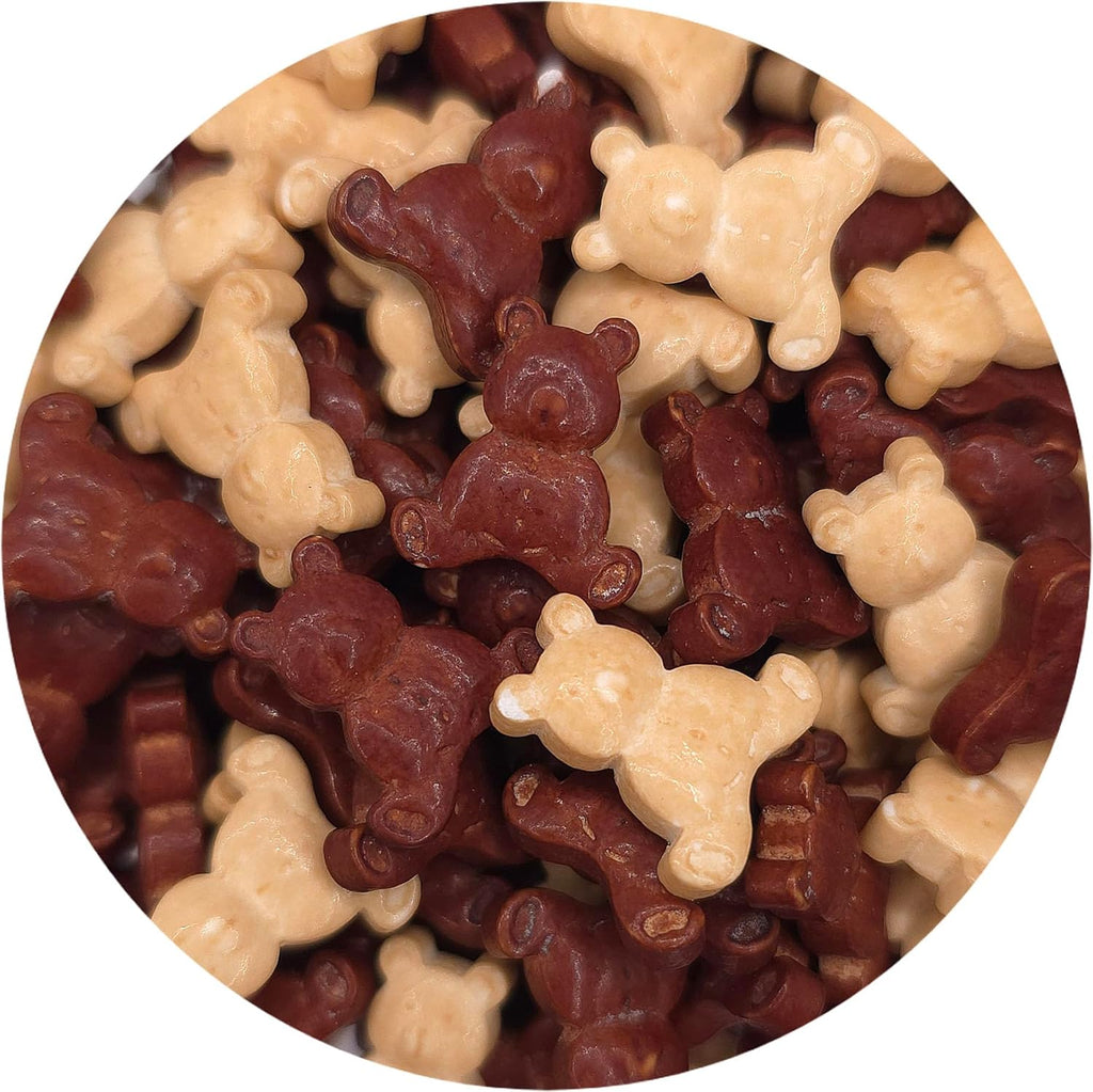 NCS Teddy Bear Edible Sprinkles – Brown and Cream Cupcake Decorations, 8 oz