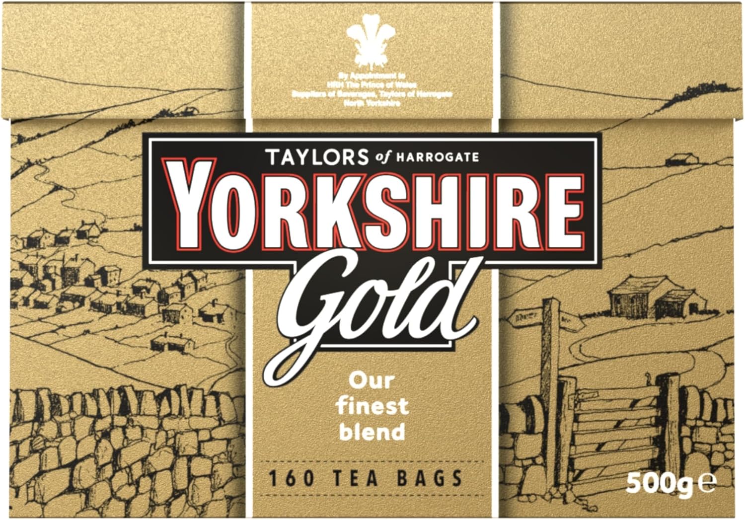 Yorkshire Tea, Gold, Pillow Tea Bags, 160 Count (Pack of 1), Premium Blend, Rich, Smooth, and Satisfying, Classic British Breakfast Blend, Caffeinated, Enjoy Hot or Iced, 160 Teabags