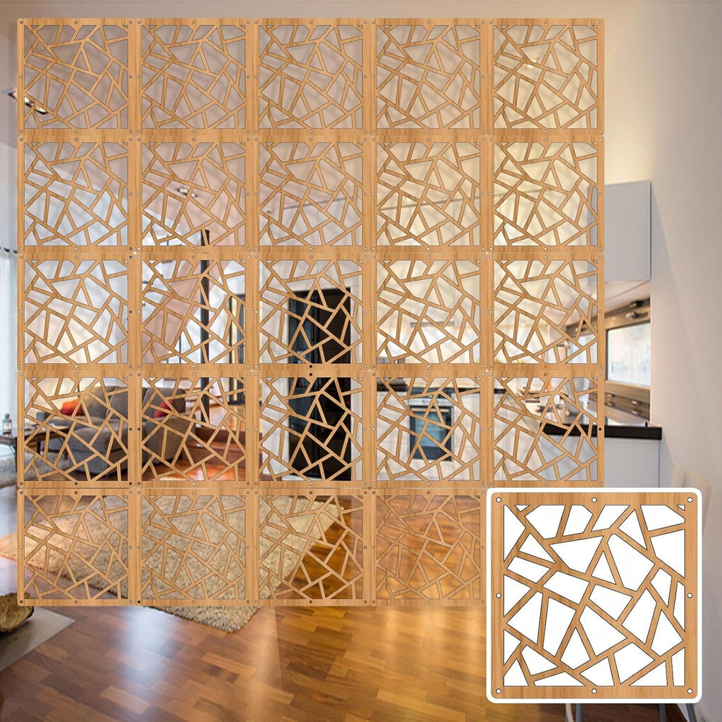 Ceiling Room Dividers Panel, Hanging Room Separation Waterproof Privacy Wall Partitions Screen for Office Indoor Entrance Compartment, Wood Plastic Portable Separador De Ambiente ( Size : 20 Pieces )