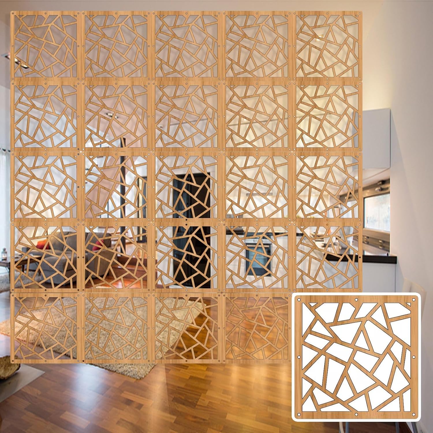 Ceiling Room Dividers Panel, Hanging Room Separation Waterproof Privacy Wall Partitions Screen for Office Indoor Entrance Compartment, Wood Plastic Portable Separador De Ambiente ( Size : 20 Pieces )