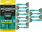 Wilkinson Sword Xtreme 3 Sensitive, Pack of 8 + 4 Disposable Razors with a Lubricating Band of Vitamin E and Aloe Vera, Optimal for Facial Care and Softness
