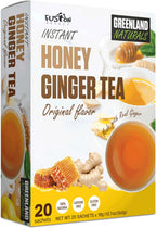 Fusion Select 20 Sachets Original Ginger Honey Crystals Packets - Crystallized Ginger Tea with Honey - Easy-to-Prepare Instant Drink Mix - Natural Ingredients with No Caffeine