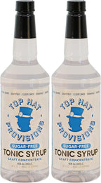 Top Hat Keto Sugar Free Tonic Syrup - 5x Diet Tonic Water Quinine Drink Concentrate - Just Add Seltzer Water - 2 Pack of 32oz Bottles