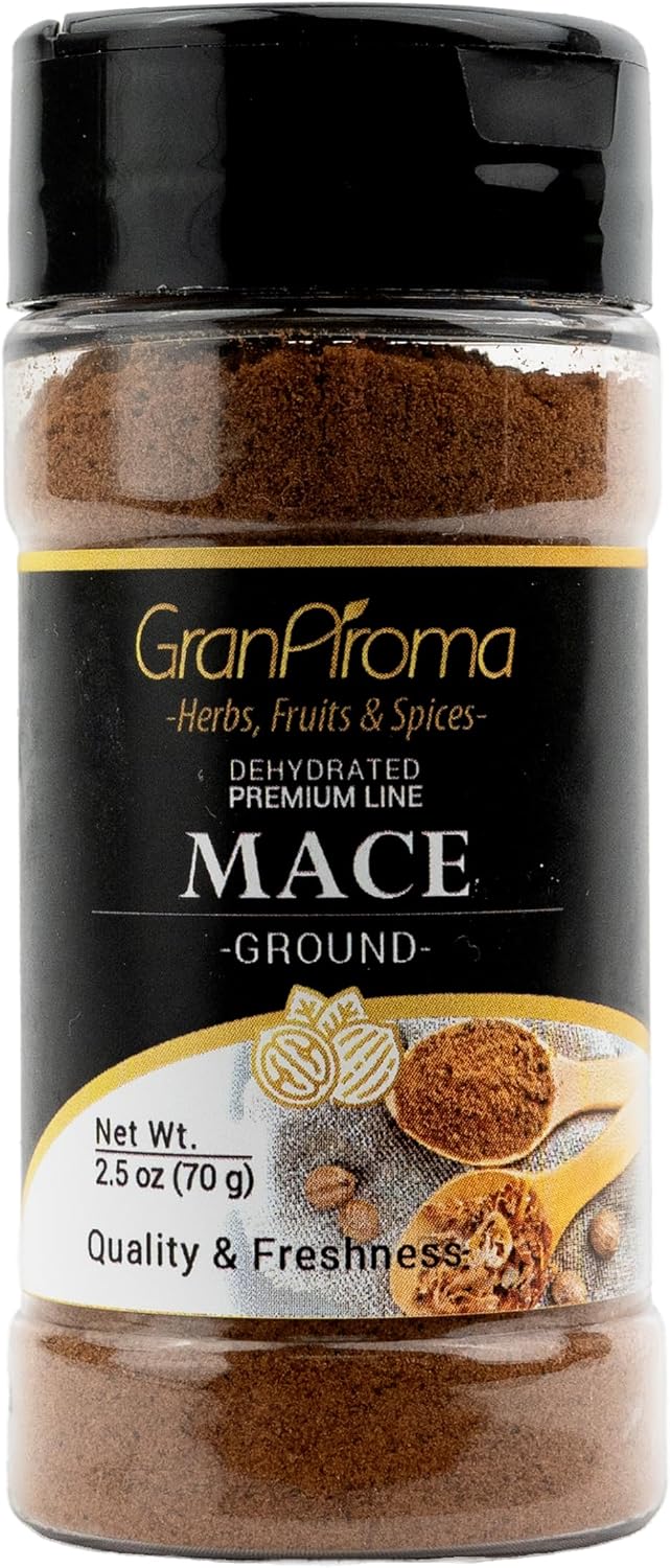 GranAroma Ground Mace, Warm Spice, From Nutmeg, Curries & Desserts (2.5 Ounce)