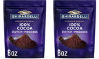 GHIRARDELLI Premium Baking Cocoa 100% Cocoa Dutch Process Unsweetened Cocoa Powder – Gourmet Baking Cocoa for Brownies, Cakes, Cookies & Smoothies, 8 oz Bag (Pack of 2)