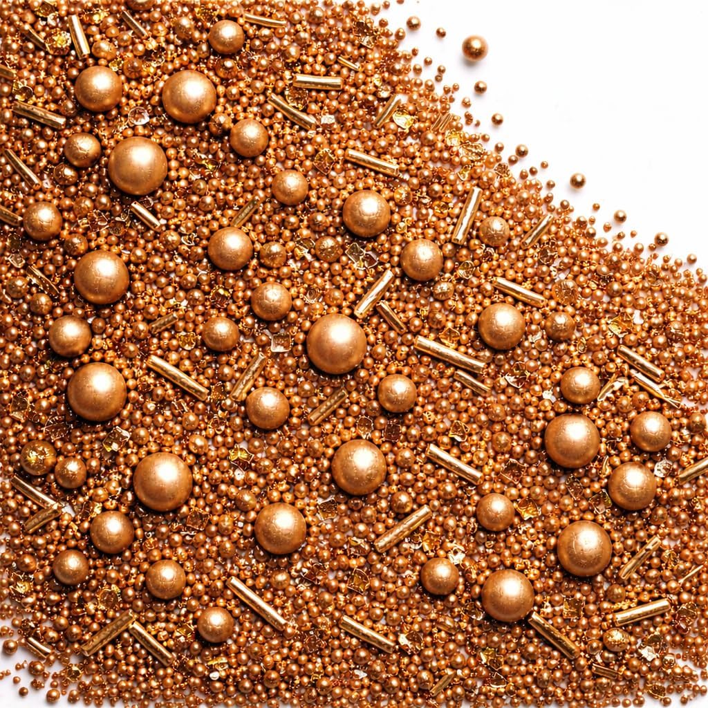Bronze Sprinkles – Premium Metallic Bronze Pearl Cake & Cupcake Sprinkles (4.2 oz) – Bake Stable, Soft Chew, No Synthetic Dyes – Edible Decorating Sprinkles for Cookies & Baking