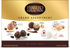 Ferrero Collection Chocolate Gift Box Grand Assortment, Hazelnut, Dark, Coconut, Almond, and Cappuccino Holiday Box of Chocolates Gifts, Christmas Candy, 24 Count, 8.7 oz