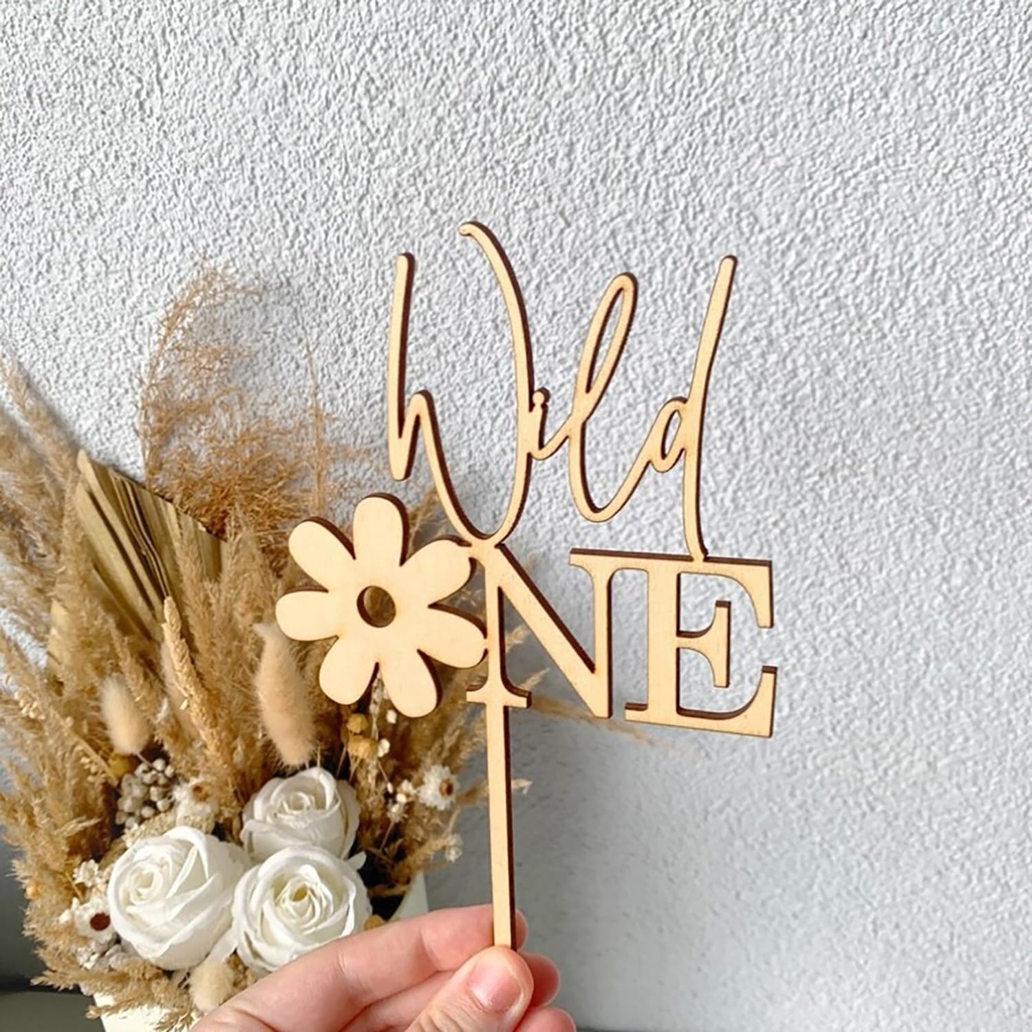 Wild One Flower Cake Topper,Wildflower Birthday Cake Decorations,Wildflower Theme 1st Birthday Decoration for Wildflower First Baby Shower Supplies