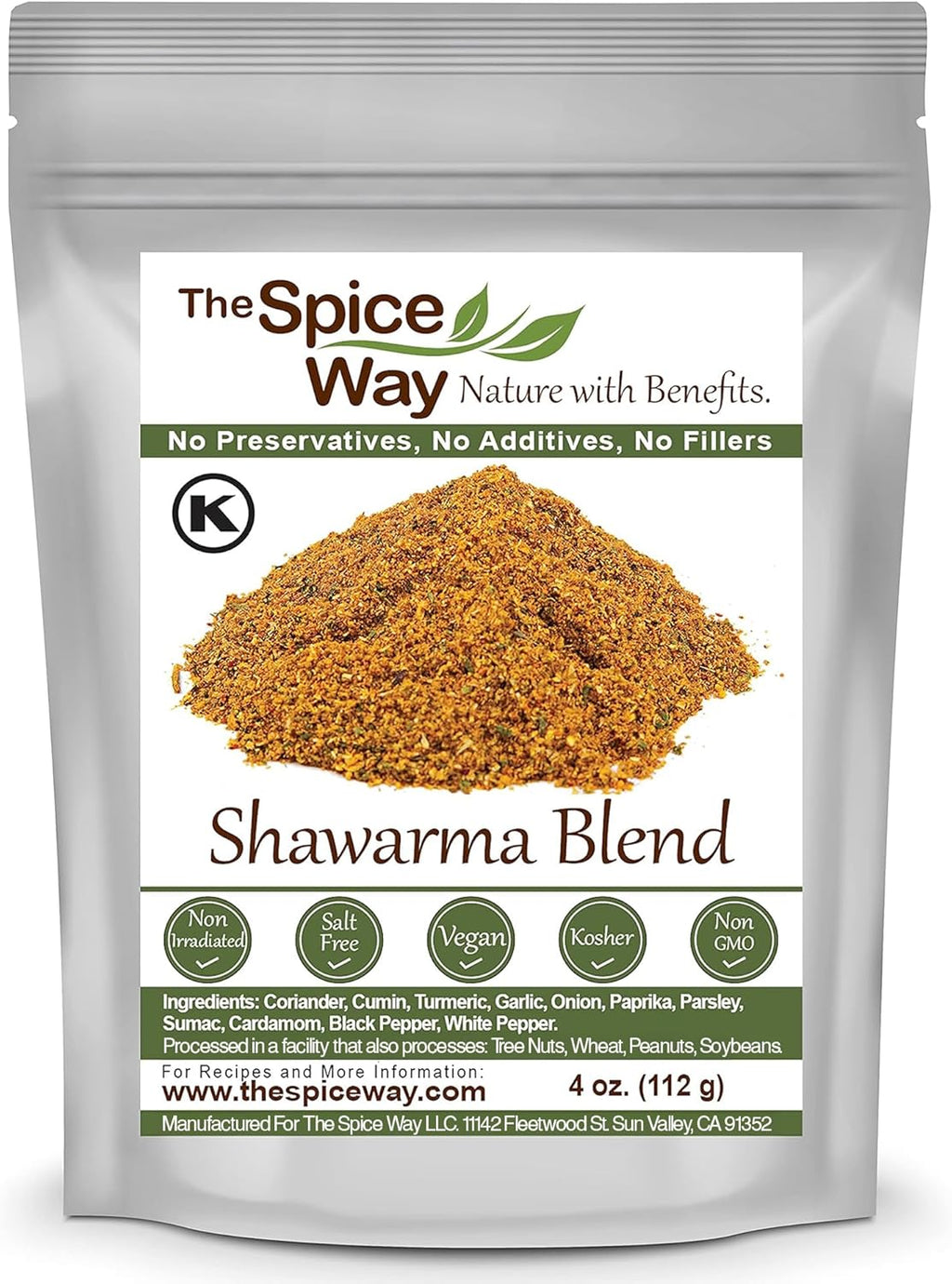 The Spice Way - Shawarma Seasoning Blend - Recipe Included (meat and poultry rub/meat and poultry spice) - 4 oz