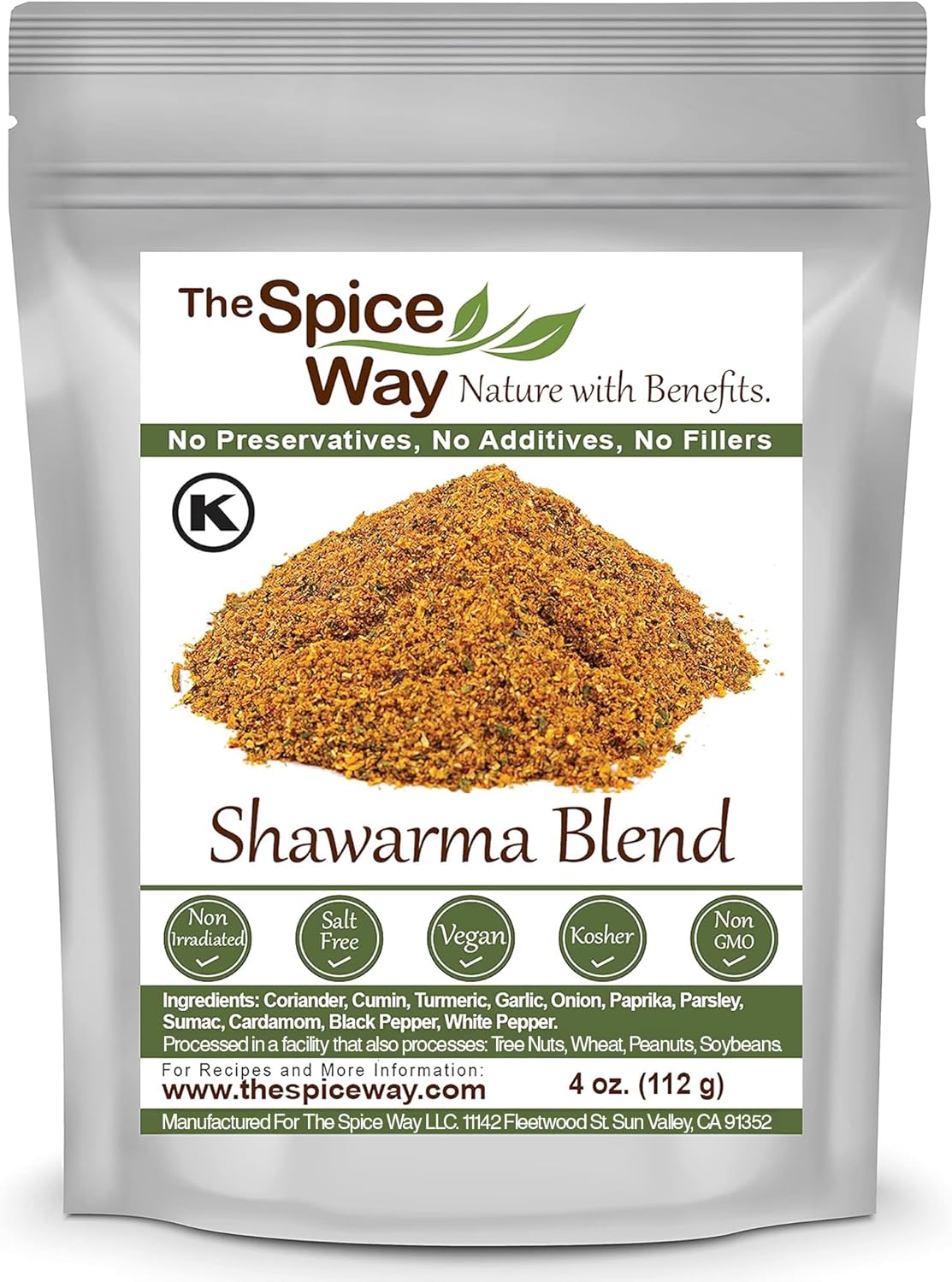 The Spice Way - Shawarma Seasoning Blend - Recipe Included (meat and poultry rub/meat and poultry spice) - 4 oz