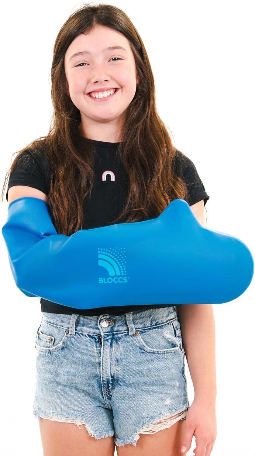 Bloccs 100% Waterproof Cast Cover for Shower Arm Kids- Swim on Vacation, Shower & Bathe #CA79-XL - Child Arm (Extra Large)