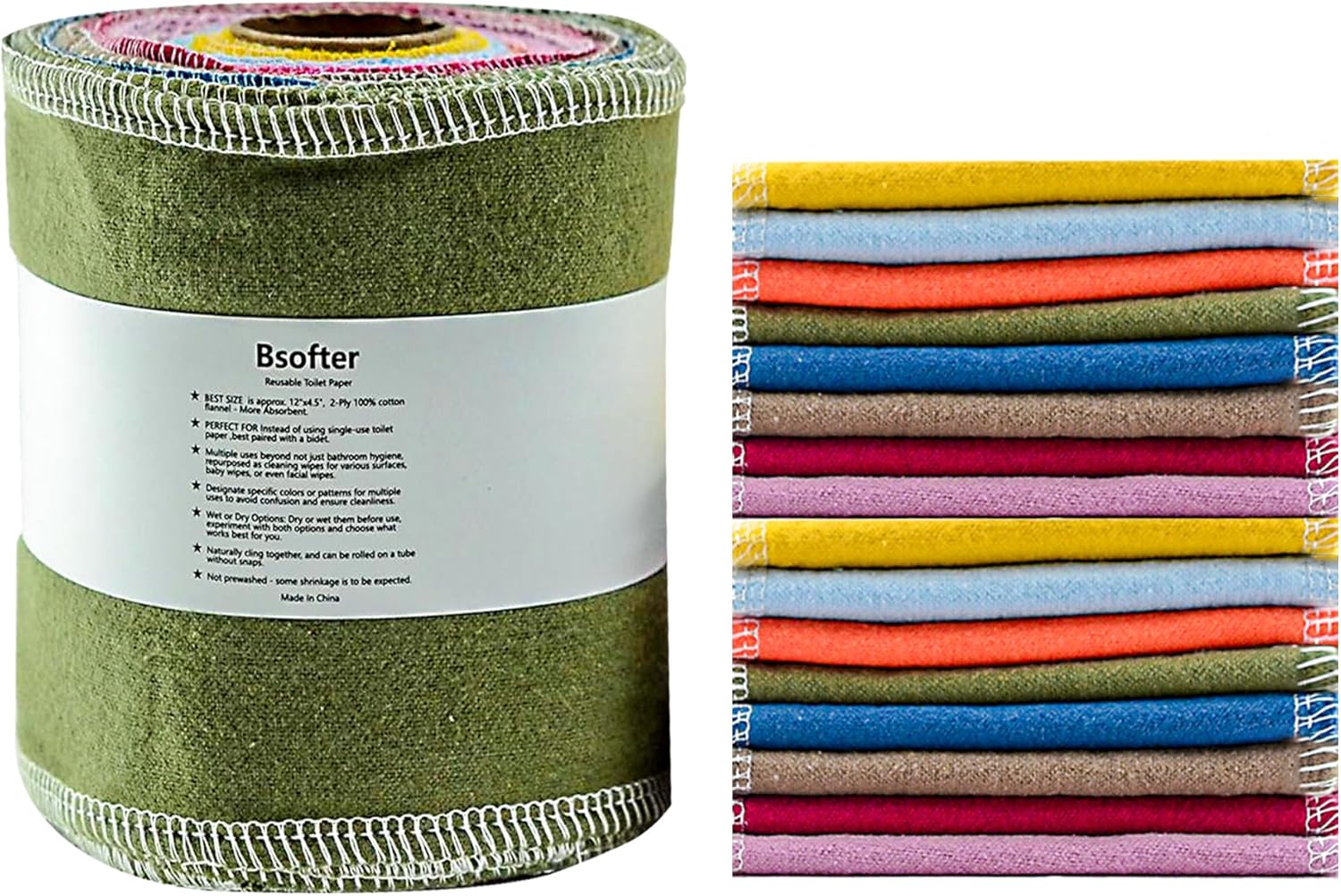 Reusable Toilet Paper Rolls – 28 Pcs Reusable Washable Bidet Wipes,Cloth Bidet Towels,Toilet Tissue Camper RV Toilet Paper,Paperless Tp Reusable Baby Wipes Alternative