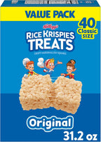 Rice Krispies Treats Crispy Marshmallow Squares, Kids Snacks, Snack Bars, Original, 31.2oz Box (40 Bars)