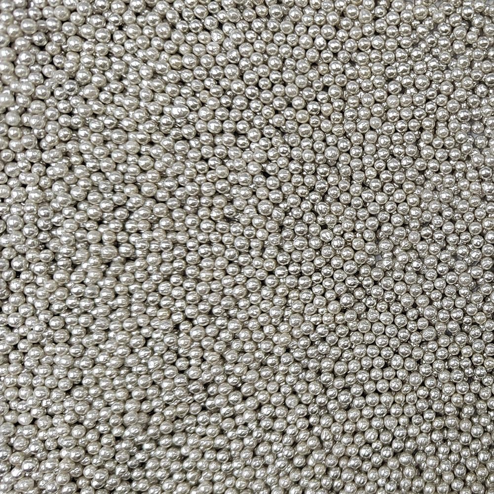 Homankit Silver Nonpareils Sprinkles Cookie Decorations Mini Pearls for Decorating Cake, Baking, Cupcake Toppers, Ice Cream, Donuts 3.88 Ounce