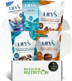 Low Carb Box featuring Lily's Sweets Chocolate Peanut Butter Cups, Almonds, Caramels and Bars - Stevia Sweetened, Low-Carb, Keto-Friendly, Gluten-Free (5 Count) (Milk Chocolate)