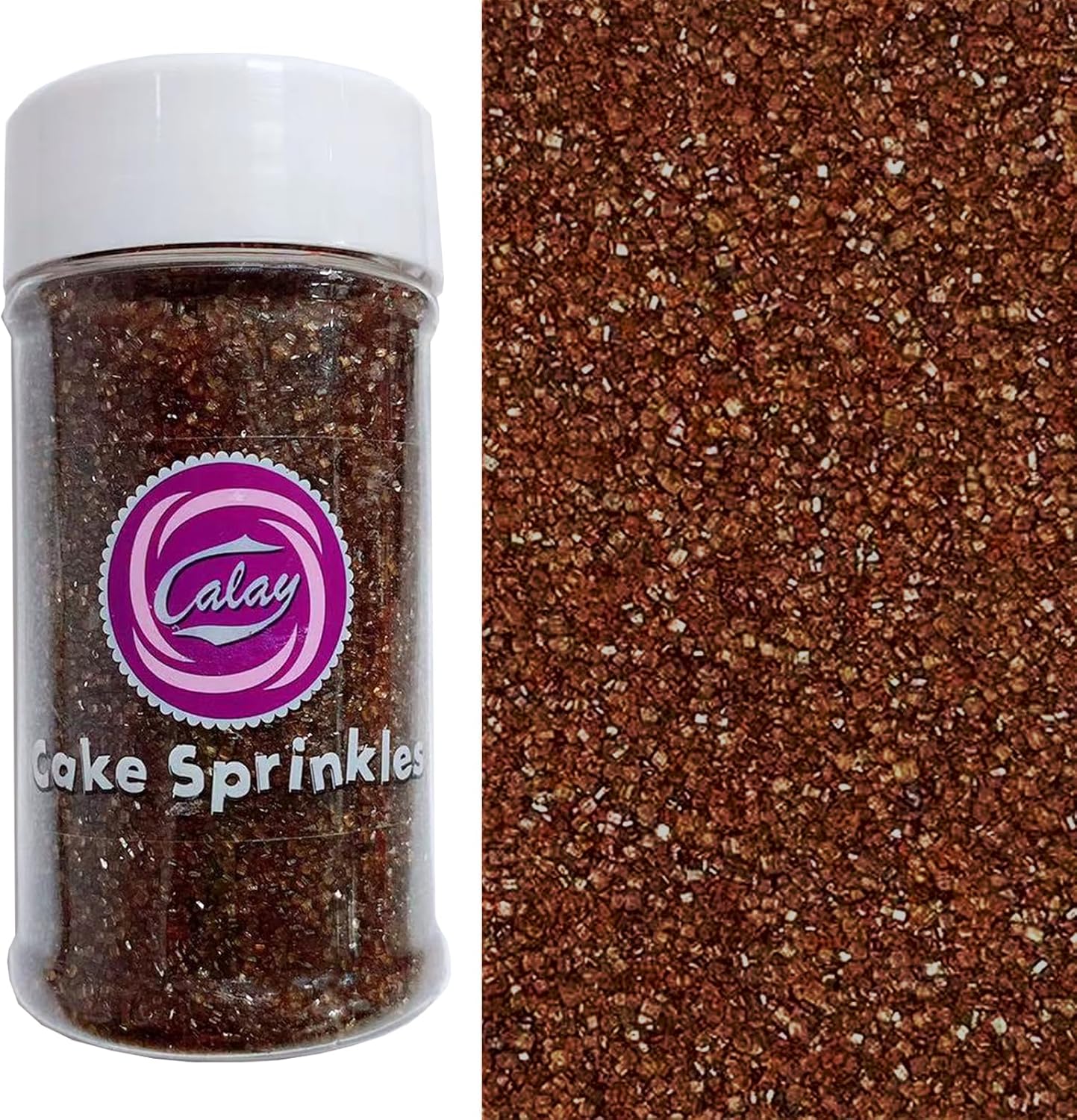 Sentovac Brown Sanding Sugar for Baking Edible Sparkling Coarse Sugar Crystals Sprinkles for Baking Topping Cake Cookie Cupcake Topper Ice Cream Decoration Supplies 3.2 OZ