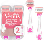 Gillette Venus ComfortGlide Disposable Razors for Women, 2 Count, White Tea Scented Moisture Bars for a Smooth Shave