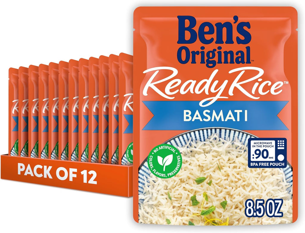 BEN'S ORIGINAL Ready Rice Basmati Rice, Easy Side Dish, 8.5 oz Pouch (Pack of 12)