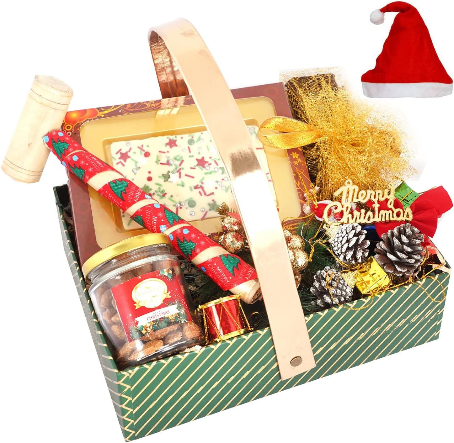Ghasitaram Gifts Jaiccha Christmas Gifts Christmas Green Basket Hamper