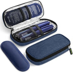 AUVON Insulin Pen Cooler Travel Case with 2 x 90g TSA Approved Ice Packs, Diabetic Medication Insulated Cooling Bag for Insulin Pens and Diabetic Supplies Storage, Compact for Daily Life and Trips